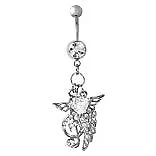 Belly Button Ring Navel 316L Surgical Steel CZ  Music Note Angel Wing Heart 14g • $10.99
