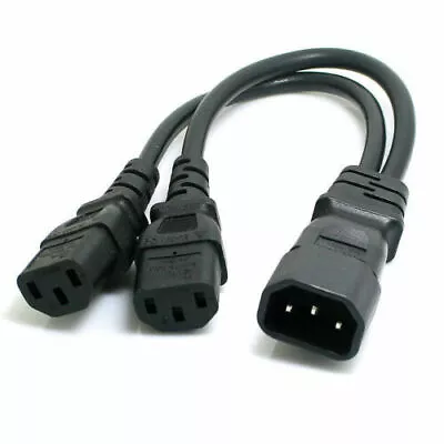 Cablecy IEC 320 Single C14 To Dual C13 Short Power Y Type Splitter Adapter Cord • $8.99