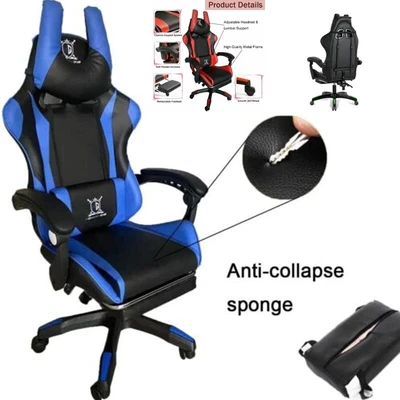 $137 • Buy Computer Office Chair Ergonomic Gaming Chair Seat Chair PU Leather With Footrest