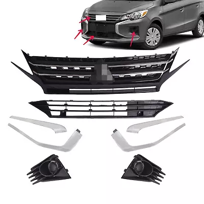 Fits Mitsubishi Mirage 2021-2024 Front Grille With Trim &Fog Lamp Cover 8PCS • $499.98