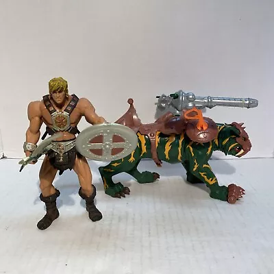 Masters Of The Universe MOTU 200x He-Man & Battle Cat Lot Mattel Incomplete • $79.99