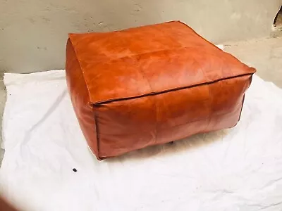 Decorative Seat Retro Moroccan Real Leather Style Pouf Footstool Pouffe • $152