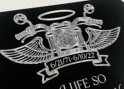 Personalized Motorcycle Bike Memorial Grave Marker In Memory Sign 10x7 Plaque • $29.95