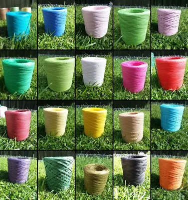 Raffia Ribbon Eco Paper VALUE 200m ROLL Great For Crafts Scrapbooks Decorations • £1.99