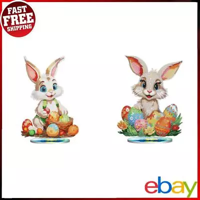 DIY Diamond Painting Desktop Ornaments Kit For Office Decor (Easter Egg Bunny) ✅ • £22.19