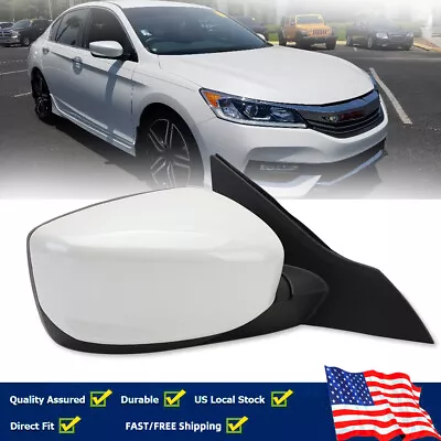 Pearl White Side Mirror Right Manual Fold 3Pin For Honda Accord 4DR Sedan 14-17 • $46.99