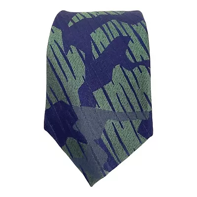 🆕 $58.50 BANANA REPUBLIC Blue Green Camo Silk Tie 53 /3  NWT • $31.99