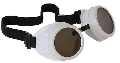 Steampunk White Cyber Motorcycle Flying Goggles Vintage Pilot Biker  • $12.99