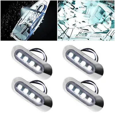 4x Marine Boat LED Courtesy Lights Cabin Deck Walkway Stair Light White 12V -24V • $11.96