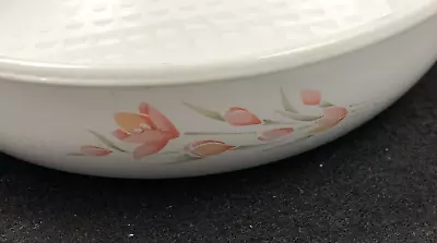 Corning Ware White S-6-b 7  Skillet Nice Vtg Peach Floral Waffle Bottom Clean • $13.99