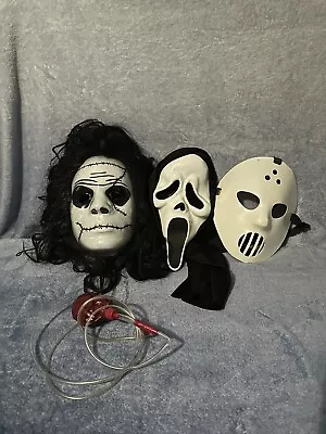 Fun World Hockey Mask Glow In The Dark Ghost Face Stitched Halloween Mask Lot • $14