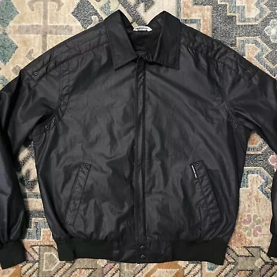 Vintage Members Only Jacket Black 80s Size 44 Rainbow Europe Craft Tag • $40.50