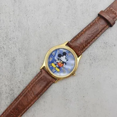 Vintage Lorus Disney Watch Classic Mickey Mouse V500-7A30 Blue Dial NEW BATTERY • $20.99