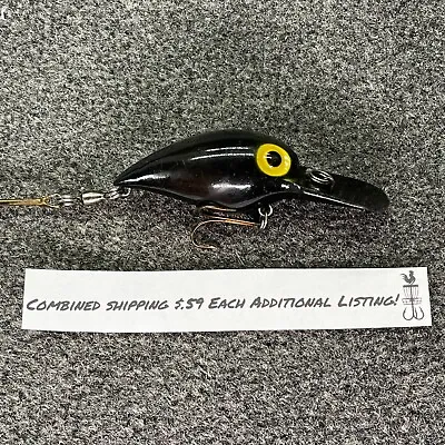 Pre-Rapala Storm Magnum Wiggle Wart Vintage Crankbait Lure - AV28 Solid Black • $59.99