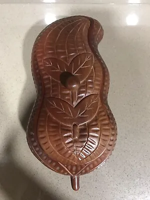 Beautiful Decorative Unique Carved Design Wooden Box Acorn Nut Leaves • $15.70