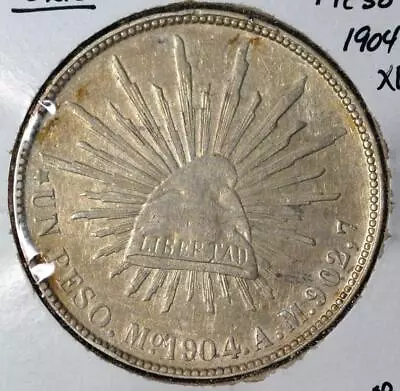 1904 Mo Mexico City Mint AM Mexico Un Peso KM 409.2 Free Ship • $75