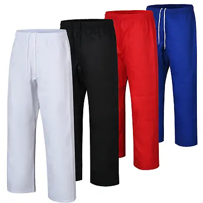 Karate Pants 7.5 Oz Taekwondo Martial Arts Elastic Waist For Kids & Adults • $19.99