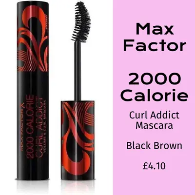Max Factor 2000 Calorie Curl Addict Mascara - Black Brown • £4.10
