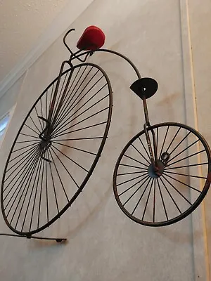 Vintage Curtis Jere Bicycle Sculpture Wall Decor 1982 Signed W/ Stand Modern • $76