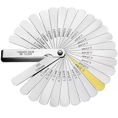 Universal Feeler Gauge Set Stainless Steel Thickness Gauge 32 Blades  • $9.09