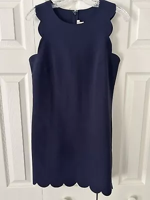 J.CREW Navy Sleeveless Scalloped Sheath Dress Size 4 • $11.50