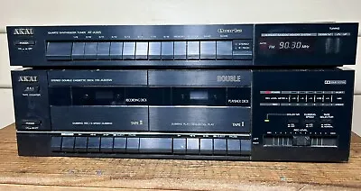 Vintage Akai HX-A305W Double Cassette Deck & AT-A305 Tuner - Tested & Working • $139.95