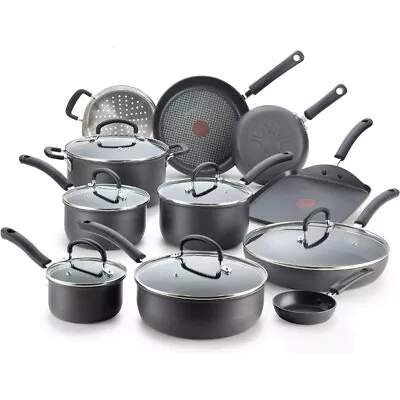 T-fal Ultimate Hard Anodized Nonstick Cookware Set 17 Piece Oven Safe 400FBlack • $187.52