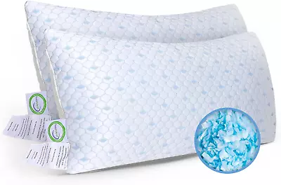 ESHINE Pillows King Size Set Of 2 - Cooling Memory Foam Pillows Gel Infused Coo • $82.59