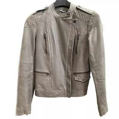 Vince Quilted Leather Moto Jacket Sz XS Gray Motorcycle Biker Zipper /closure • $200