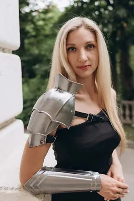 Medieval Lady Single Pauldron With Single Hand Bracer Larp Halloween Armor Set • $109.48