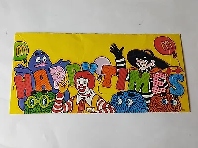 Vintage 1984 Mcdonald's Happy Times Meal Kids Party Paper Hat Yellow Grimace • $9.99