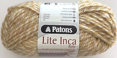 Patons Lite Inca 8ply Cream Oatmeal #003 50%Wool 20%Alpaca 10 X 50g Balls $45.00 • $45