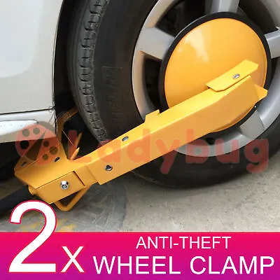 2x Anti-Theft Wheel Clamp Disc Lock Security Safety Auto Car Vehicle Heavy Duty • $93.45