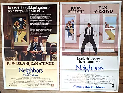 Neighbors  Movie Poster Lot Christmas Promo & Regular Issue Belushi Aykroyd 1981 • $18.95