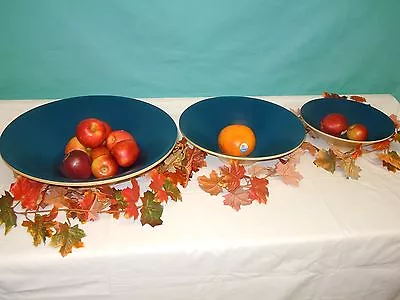 Core Bamboo Spun Bamboo / Pressed Bamboo Blue Round Lacquer-ware Serving Bowl  • $17.99