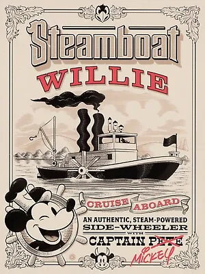 Steamboat Willie Disney 100 LE Of 100 Poster Print By Eric Tan * Mickey Mouse • $474.99