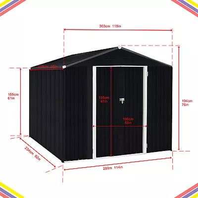 8x10 FT Outdoor Heavy Duty Storage Shed Large Tool Shed Storage House Patio • $416.80