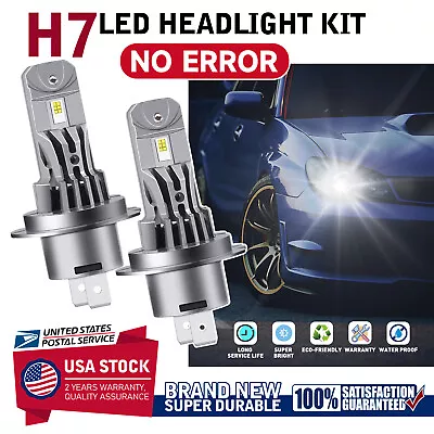 CANbus H7 LED Headlight Bulbs 120W 8000LM Super Bright Kit High/Low Beam White • $22.09