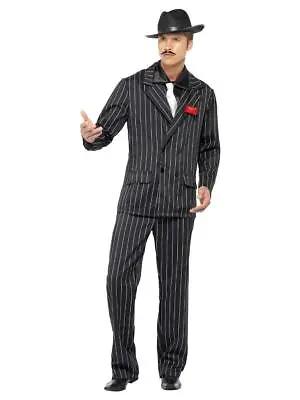 Adult Men's Pinstripe Gangster 1920s Zoot Suit Fancy Dress Costume • £23.49