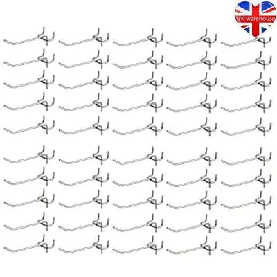 50PCS Peg Board Hooks Shelving Set Storage Store Garage Organizing Tools Hanger • £6.15