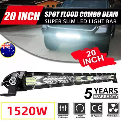 $38.98 • Buy 20  Inch Slim LED Work Light Bar Spot Flood Combo Lamp SUV ATV Offroad Truck AU