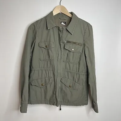 J Crew Brigadier Utility Jacket Womens Small Drawstring Waist Military Green • $17.95