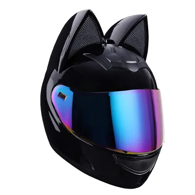 Motocross Full Face Helmet Adult Women Cat Ear Motorcycle Helmet DOT • $8.99