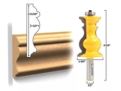 Elaborate Chair Rail Molding Router Bit - 1/2  Shank - Yonico 16169 • $37.95