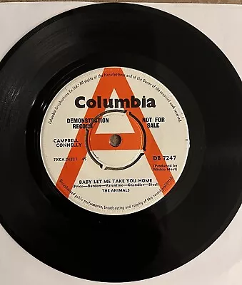 The Animals Baby Let Me Take You Home Columbia Demo DB 7247 1964 NM  • £75