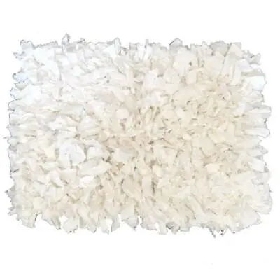 Rag Rug Recycled Cotton White 45x60cm New • £13.99
