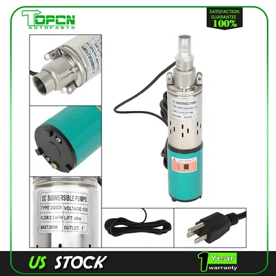 12v Solar Submersible Water Pump Stainless Steel Deep Well Green Max Head 40m • $50.39