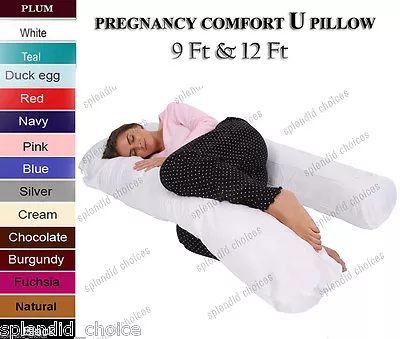 £19.95 • Buy 9Ft/12Ft U Pillow Body/Bolster Support Maternity Pregnancy Support Pillow/Case