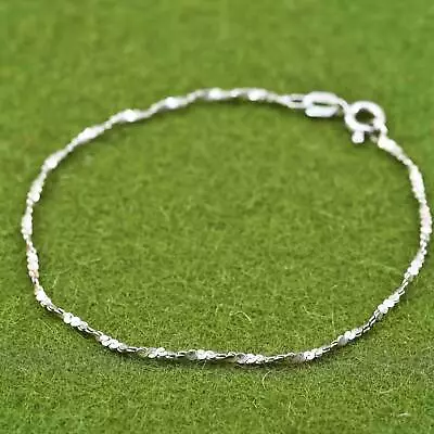 7  1mm Vintage Sterling Silver Bracelet Italy 925 Twisted S Link Chain • $13.50