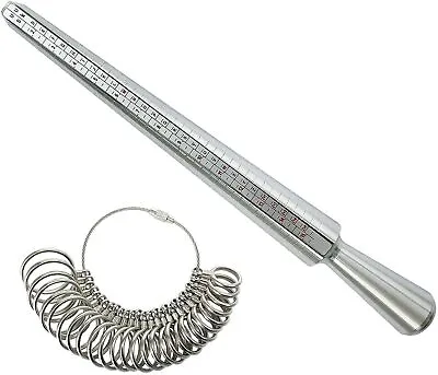 Metal Ring Sizer Gauge Mandrel Finger Sizing Measure Stick Standard Tool Sliver • $6.95